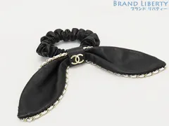 未使用】シャネル CHANEL リボン ココマーク チェーン シュシュ