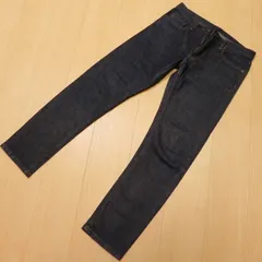 )203★ 濃紺 UNIQLO ユニクロ ローライズ スリムフィット ストレート ハイカラ セルビッチ 赤耳 デニムパンツ ジーンズ w31