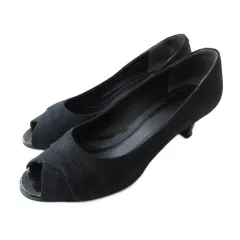 リーガル REGAL パンプス シューズ オープントゥ スエード ネイビー 紺 23.5cm