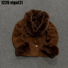 ESTILO ブラウン ムートン ファー ジャケット