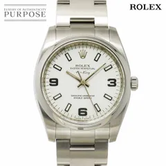 ロレックス ROLEX エアキング 114200 M番 ルーレット メンズ 腕時計 ホワイト オートマ 自動巻き ウォッチ Air King 90302981