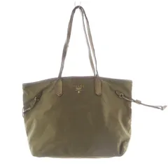 プラダ PRADA ナイロン ショルダーバッグ トートバッグ ロゴ カーキ 緑 グリーン BR4001