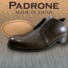 PADRONE パドローネ 日本製 マッケイ製法 本革 牛革 INSIDE GORE SHORT BOOTS インサイドゴア レザー ショートブーツ 革靴 定価3.1万 PU7358-1232-17A ディープブラウン ▲050▼30609t07のサムネイル