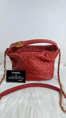 CHANEL シャネル マトラッセ 2WAY ハンドバッグ チェーンショルダー レッド ラムスキン ゴールド金具 ココマーク