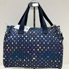 7968　LeSportsac　レスポートサック　ショルダーバッグ　小さめ　ミニ　ネイビー　紺　星　ハート　猫　月　レディース　軽量　カジュアル　シンプル