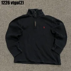 ポロ ラルフローレン ブラック ハーフジップアップ スウェット ジュニア