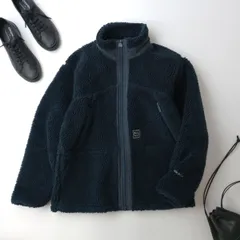 WOOLRICH ウールリッチ ボアパイル フリースジャケット アウター 羽織 USA/S EU/M ネイビー 紺(KK＋0237)25F☆