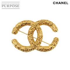 新品同様 シャネル CHANEL ココマーク 溶岩 ブローチ ゴールド アクセサリー 93A ヴィンテージ Coco Logos Brooch 90306197
