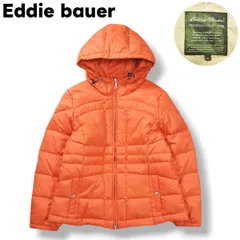【極暖】 エディーバウアー Eddie bauer プレミアム グース ダウン ジャケット キルティング ジップアップ パーカー ジャンパー PL オレンジ アウトドア ウェア タウンユース レジャー レディース ♪