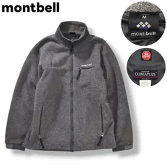 日本製 モンベル montbell フリース ジャケット ジャンパー ゴア ウィンドストッパー GORE WIND STOPPER クリマプラス CLIMAPLUS ポーラテック POLARTEC M グレー アウトドア ウェア メンズ
