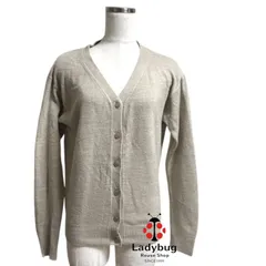 GU　レディース　Vネックカーディガン　ニットカーディガン　洗えるニット　薄手　春　ベージュ　無地　S