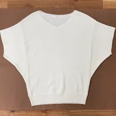 【テチチ】Te chichi 5分袖ニットトップス　ゆったり　Vネック