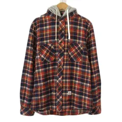 ロデオクラウンズ Rodeo Crowns シャツ チェック 起毛 フード L オレンジ