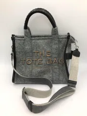 美品 MARC JACOBS マークジェイコブス H019M06FA21 ザ フェルト フランネル ミディアム トート バッグ グレー ■■◎レディース