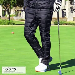 ゴルフパンツ ゴルフウェア メンズ 中綿パンツ 暖か裏起毛フリース ジョガーパンツ イージーパンツ 秋冬 スウェット ジャージ ボトムス bt107 1-ブラック