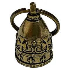 【特価商品】[S-NET] バイカー お守り ガーディアン ベル 真ちゅう チャーム 交通安全 リング 付き キーホルダー バイク 金色 SN-331-GB シングルA