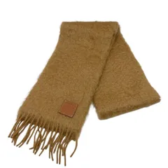 ⭐️美品⭐️ ロエベ マフラー モヘア アナグラム レザーロゴ ブラウン