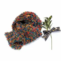 モールヤーンのロングスヌード（レトロカラフル）