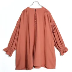 アズノウアズ★ゆったりシルエット♪ ハーフボタン長袖チュニック オオラカグリーン テラコッタ色系 z16945