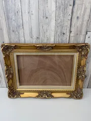 E【保管品】額縁 木製フレーム ヴィンテージ アンティーク 金縁 芸術 アート 壁掛け おしゃれ