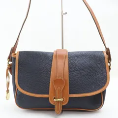 2512-31 ドゥーニー&バーク ショルダーバック DOONEY&BOURKE レザー製 ネイビー×ブラウン フラップ