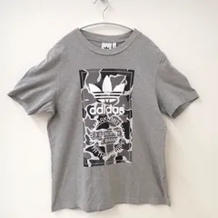 古着　adidas アディダス　メンズロゴTシャツ　グレー系　Lサイズ
