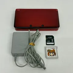 【初期化済み/動作品】 Nintendo 3DS RED CTR-001 任天堂 ニンテンドー ゲーム機 本体 充電器 レッド カセット付き　　D1-3000-1226