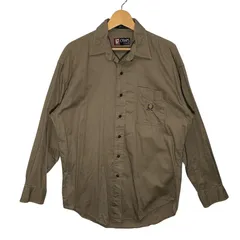 90's vintage 90年代 ヴィンテージ CHAPS チャップス RALPH LAUREN 長袖 シャツ ボタンダウン ワンポイント刺繡 Guatemala製 Mサイズ ブラウン
