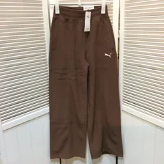 新品☆PUMA プーマ レディース スウェットパンツ ワイドパンツ S ブラウン ASIA FIT アジアフィット