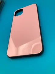 iPhone 11 Pro Max ケース BOUMGOGU ガラス風 ピンク 背面強化ガラス シンプル