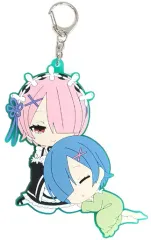 【中古】雑貨 B.膝枕（ラム＆レム） ビッグラバーキーホルダー 「Re：ゼロから始める異世界生活」