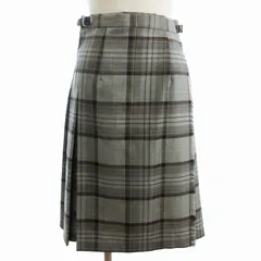 オニール オブ ダブリン O'NEIL OF DUBLIN ウール キルト ラップ スカート プリーツ チェック ひざ丈 114-WOOL グレー系 8 S位