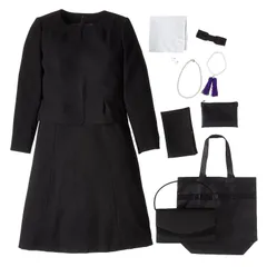 新品 [マーガレット　ゴールド] 7点セット 付き イヤリング レディース アンサンブル 洗える 喪服 ブラックフォーマル 礼服