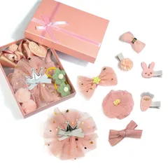 新品 ベビー ヘアクリップ ヘアピン 赤ちゃん かわいい こども リボン ヘアアクセサリー かみどめ かみかざり へあアクセサリー 14点セット クリップ お宮参り プレゼント お祝いギフト 可愛い