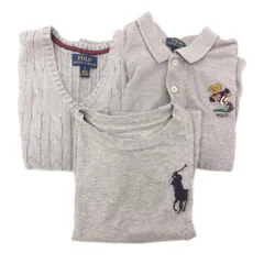 ポロ ラルフローレン POLO RALPH LAUREN Tシャツ ニットベスト ポロシャツ まとめ 3点セット ポニー刺繍 ビッグ 4 3 6 グレー /GV