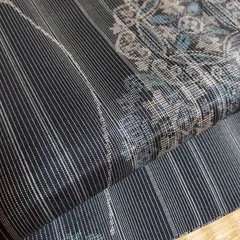 ポリエステル着物専門店in.style◆美品◆小紋着物◆袷◆広衿◆TSシステム縫製◆東レシルック◆洗える着物◆大島風◆裄63cm◆丈156cm