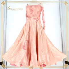 社交ダンス 衣装 スタンダード ドレス ワンピース パーティドレス ロングドレス イブニングドレス ピンク系 Bicici レース フェミニン かわいい ビーズ スパンコール 刺繍 二重スカート 洗練 おしゃれ 結婚式 フォーマル 体型カバー 女性用