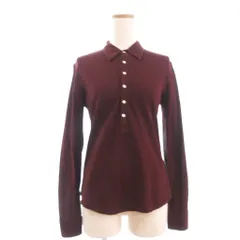 ラルフローレン RALPH LAUREN ポロシャツ カットソー 長袖 鹿の子 ロゴ 刺繍 コットン ボルドー L