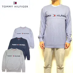 トミーヒルフィガー トレーナー メンズ 長袖 Tシャツ 薄手 スウェット TOMMY HILFIGER CREW T BIG LOGO 09T3754 スリープウェア ロゴ フレンチテリー 部屋着 ルームウェア