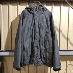 1272 Columbia ナイロンジャケット グレー M コロンビア フルジップ ワンポイント 刺繍ロゴ アウトドア 古着卸 アメリカ仕入
