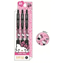 カミオジャパン/　サンリオキャラクターズ　SARASAボールペン3本セット　ギャルハローキティ　　307176