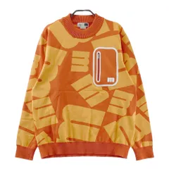 サイズ：L MUNSING WEAR マンシングウェア  長袖 ニットセーター ロゴ総柄 オレンジ系 [240101590950] ゴルフウェア メンズ ストスト