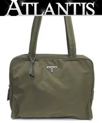 【広尾店】美品 プラダ PRADA 三角ロゴ ナイロントートバッグ カーキ ナイロン 【17995】