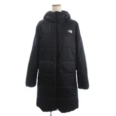 ザノースフェイス THE NORTH FACE リバーシブルロングジャケット フルジップ 中綿 ロゴ フーディ ナイロン NYW82380 黒 ブラック XL