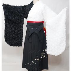 レース着物 バイカラー袴 レースフリル パール 5点セット 新品 卒業式