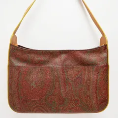 M05-k100 ETRO エトロ ペイズリー柄 PVC/レザー ワンショルダーバッグ ブラウン/ベージュ M05-k100 ETRO エトロ ペイズリー柄 PVC/レザー ワンショルダーバッグ