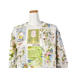 衝撃価格の売り尽くし‼️　鴨居羊子パジャマ　新品未使用‼️TUNIC　丸首全開パジャマ　キャットキルト　カレンダー  43401　日本製　 アイボリー色のサムネイル