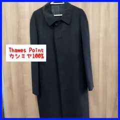 美品 Thames Point チェスターコート カシミヤ100% ダークグレー アウター  テムズポイント