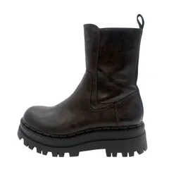 ♪3686 ZARA ショートブーツ ヴィンテージ風プラットフォーム 3870/610/700 36サイズ 23～23.5cm ブラウン 中古 ザラ