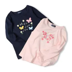 moujonjon 蝶々プリント長袖Tシャツ　m26802